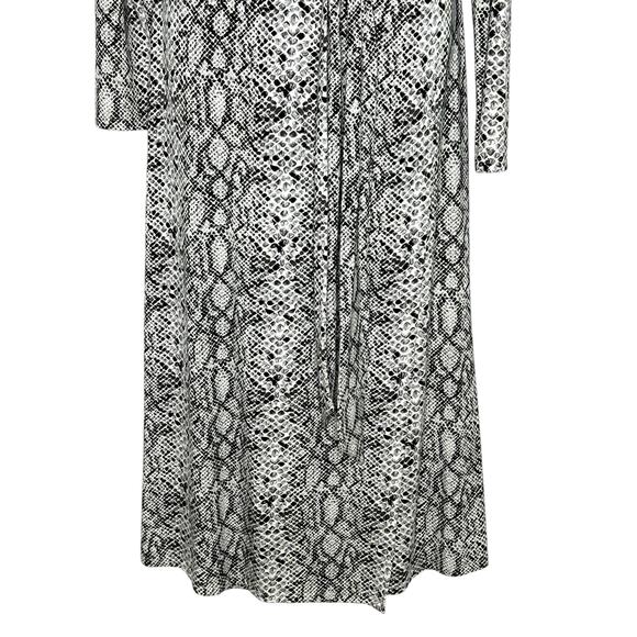 Good American L Womens Printed True Wrap Dress Python Gray Black Snake - Picture 6 of 10